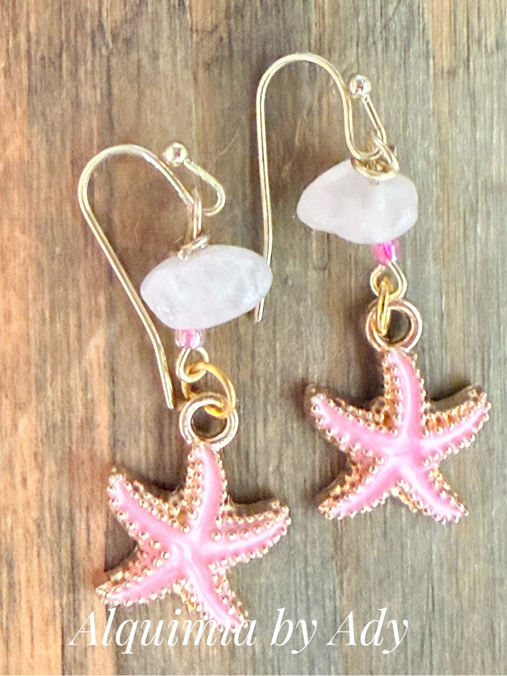Alquimia Pink and Gold Starfish Earrings